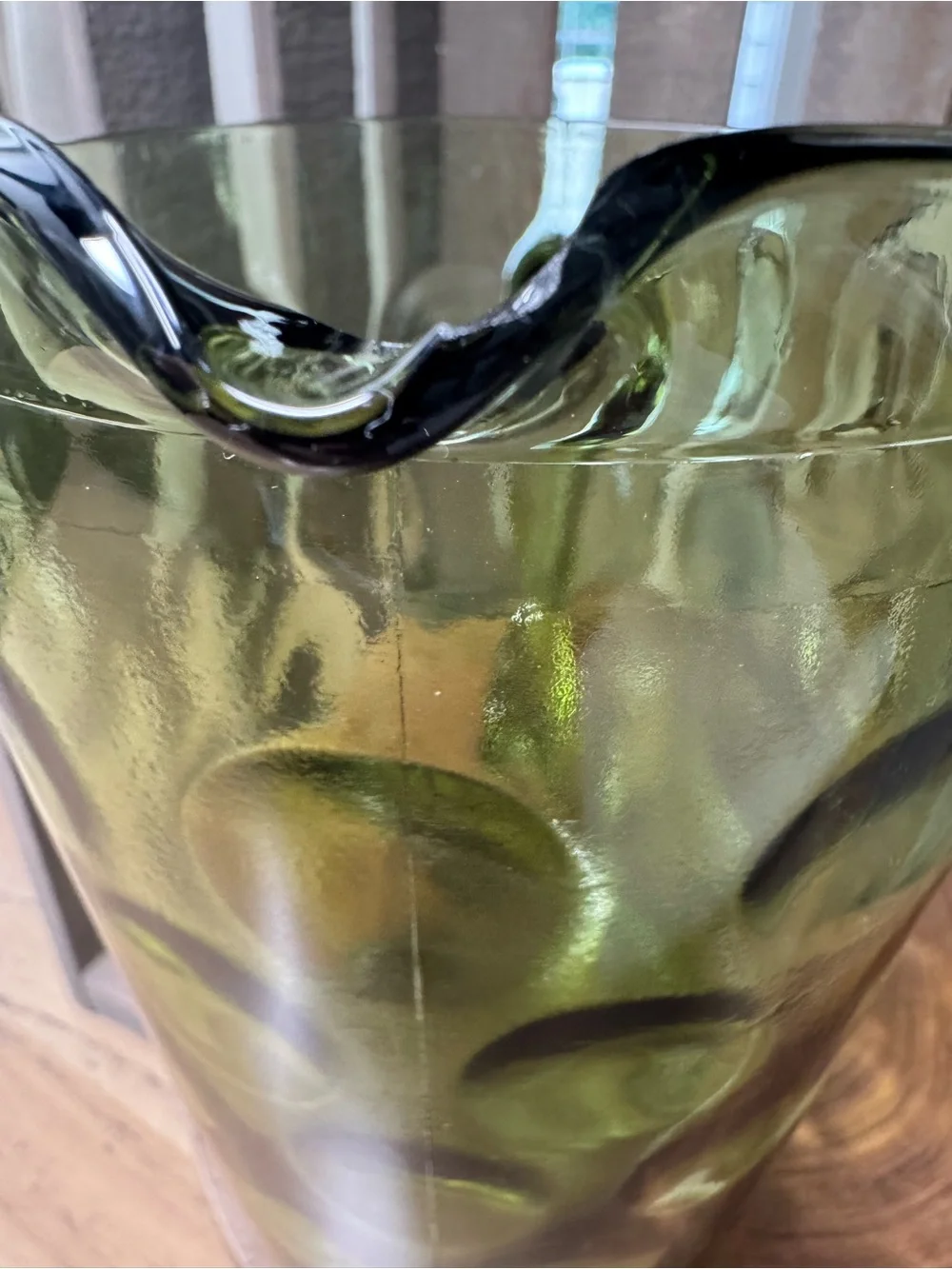 Vintage Hazel Atlas El Dorado Green Bubble Pitcher